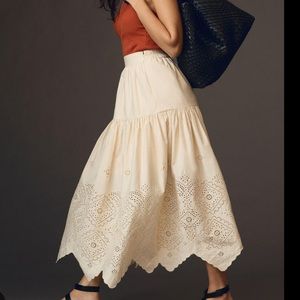 Anthropologie Moon River Eyelet skirt